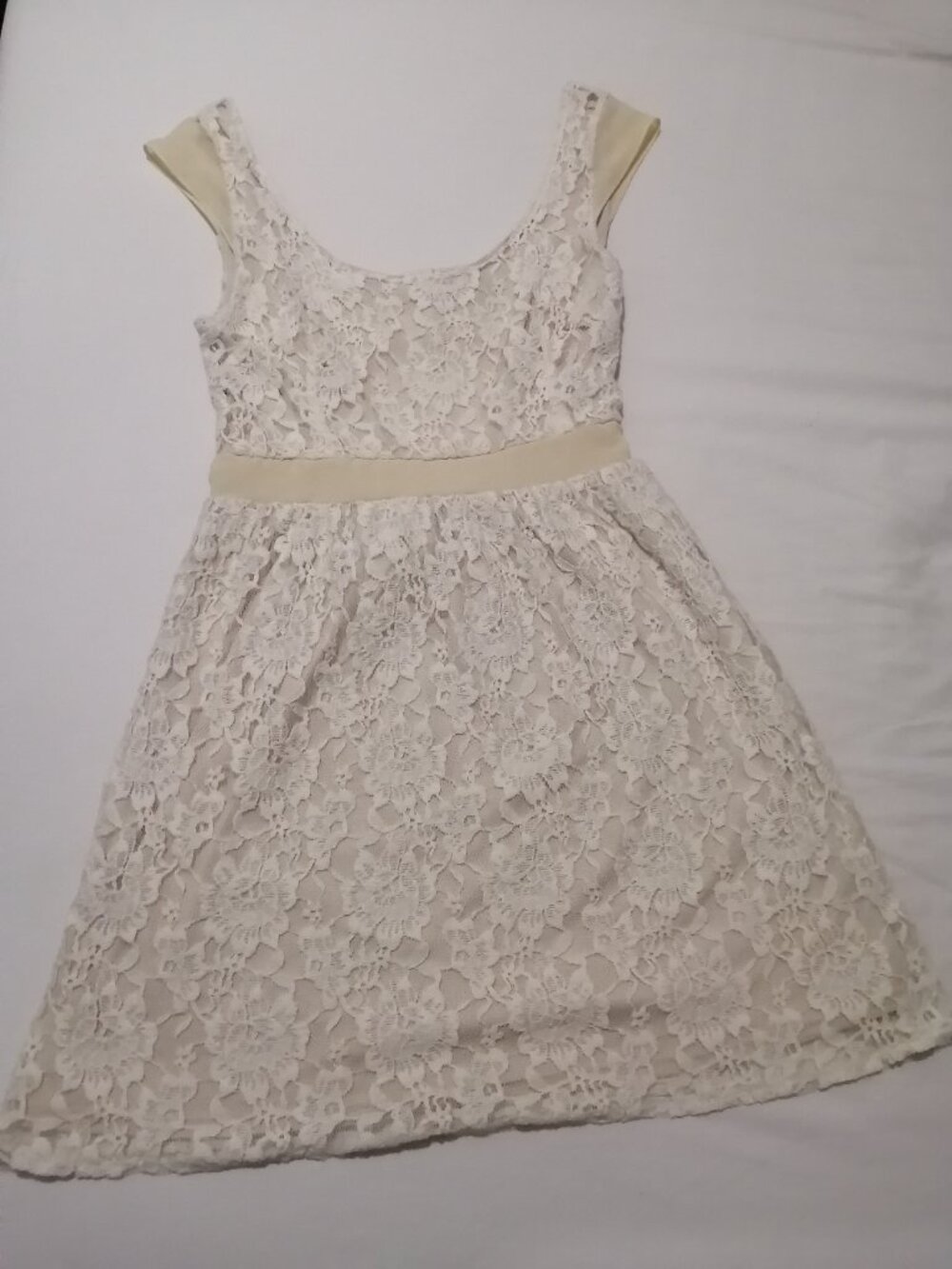 American Eagle Cream Lace Dress with Back Detail